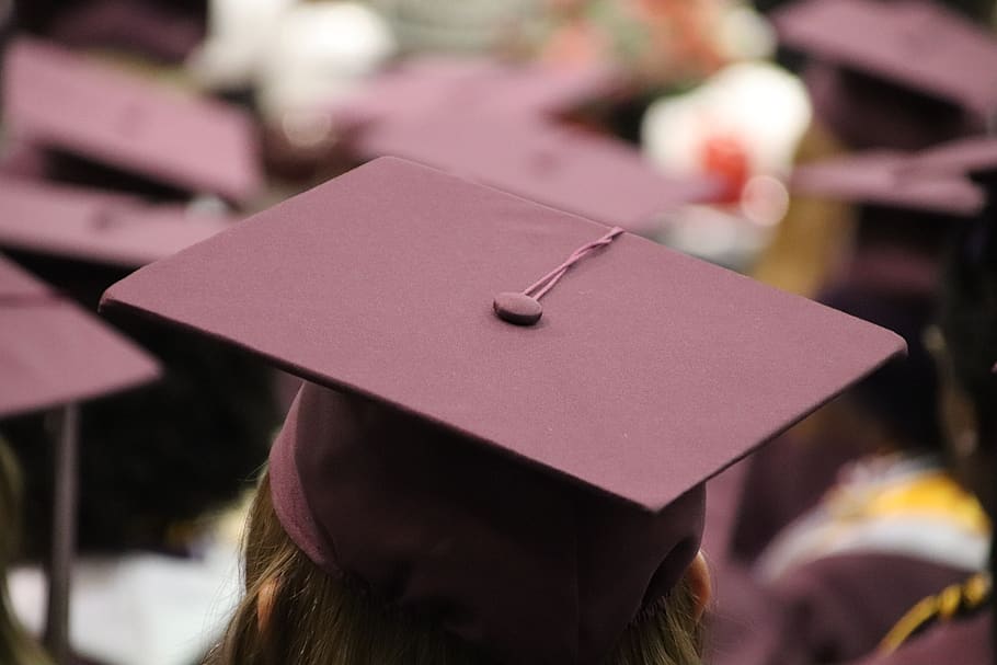 burgundy gradution cap